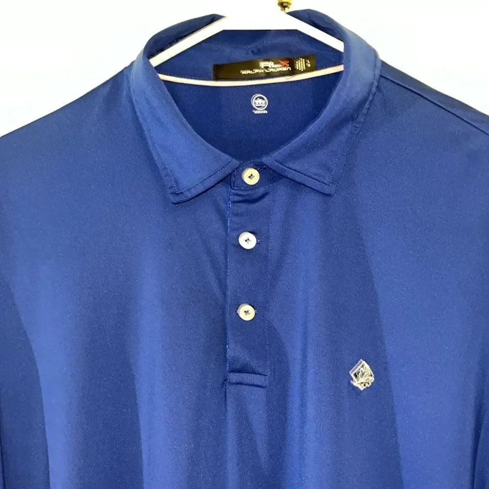 Oakleaf logo Oakmont Country Club Pittsburgh Golf Polo Shirt Duke Royal Blue L